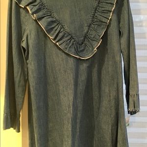 Zara denim shirt dress size large NWT